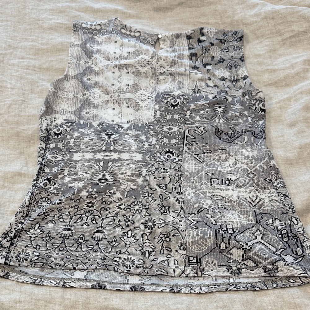 Calvin Klein Women's Gray Patterned Top -M - Picture 6 of 6